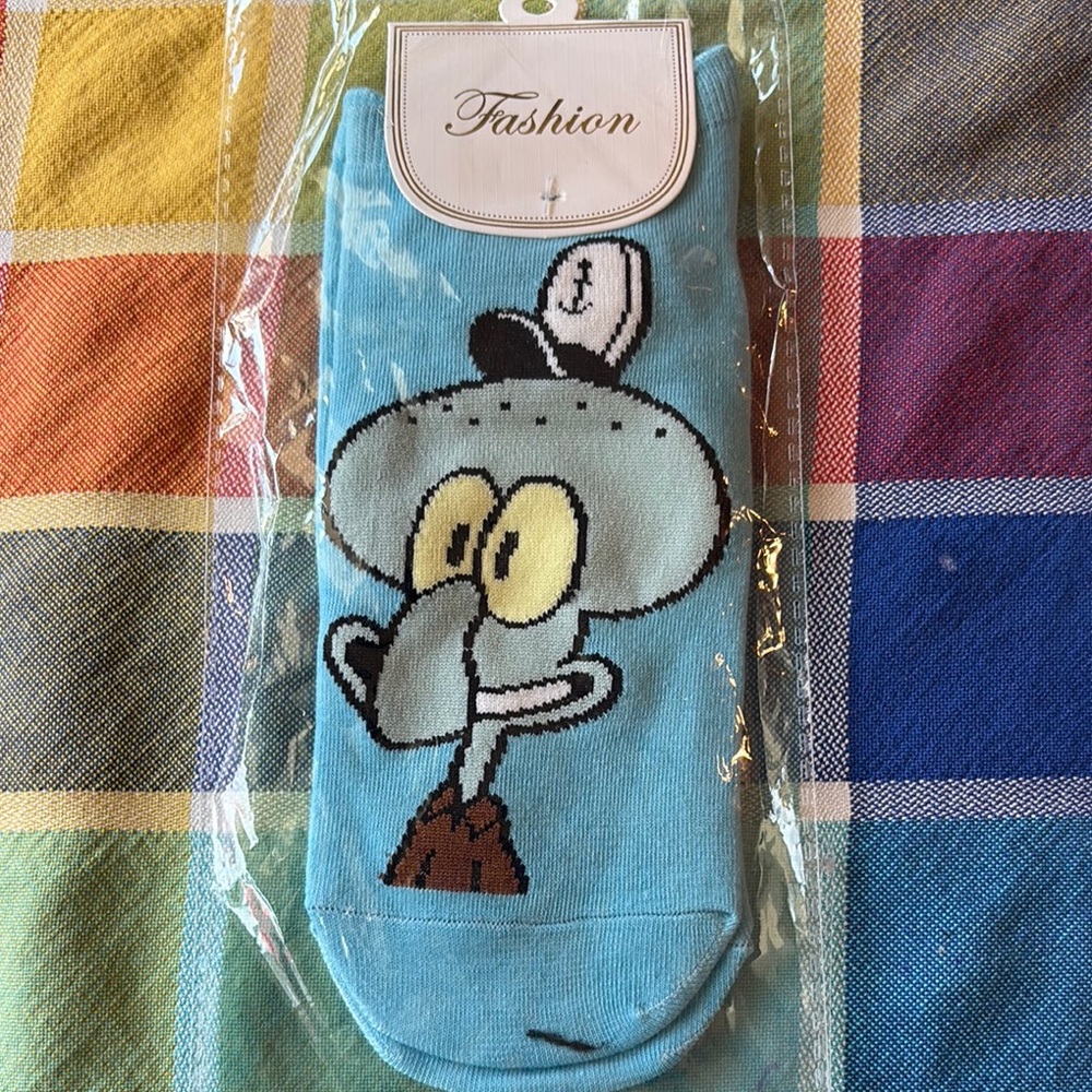 🦑🧦🦑 SPONGEBOB SQUAREPANTS SQUIDWARD SOCKS 🦑🧦🦑 NWT 🦑🧦🦑